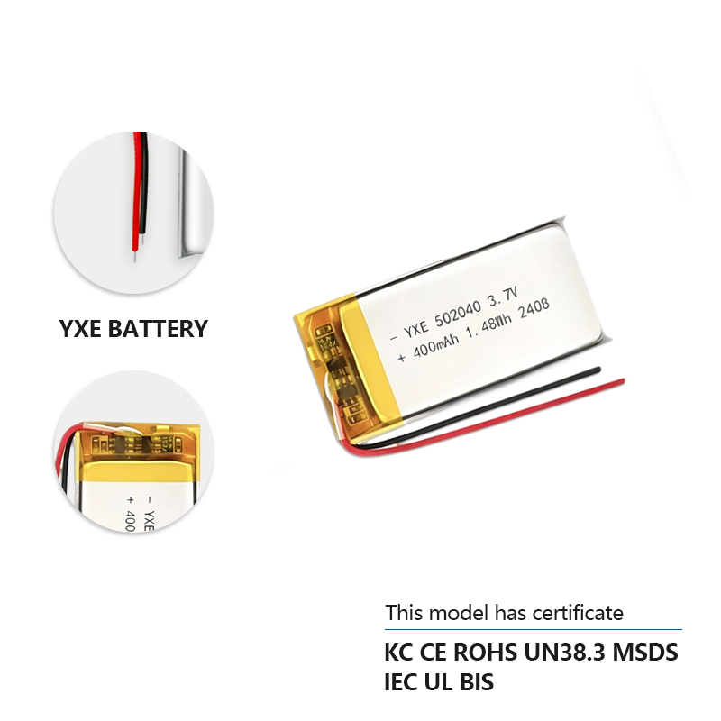 3.7 V Li-ion Battery 502040-400mah